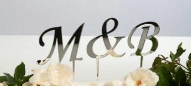 Wedding  Cake Toppers Script Letters Uppercase- 6cm Image 1