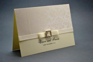 Wedding  Ivory Romance Landscape Style A6 Invitation and Envelope Image 1