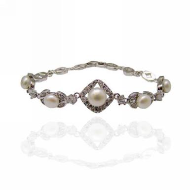 Chrysalini Vintage Inspired Fresh Water Pearl Bracelet CB502-1 Image 1