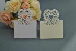 Heart Laser Cut Placecards Tent Fold x 20 image