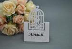 Vintage Birdcage Laser Cut Place Cards x 20 - White or Ivory image