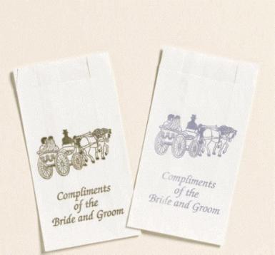 Wedding  Silver or Gold Carriage Cake Bags x 25 Image 1