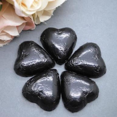 Wedding  Black Heart Shaped Chocolates x 100 Image 1