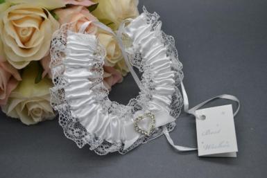Wedding  Satin Wedding Horseshoe with Diamante Heart Image 1