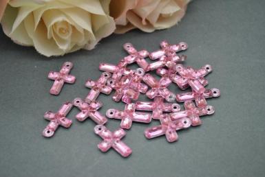 Wedding  Cross Charms - Acrylic Pink, Blue or Clear Image 1