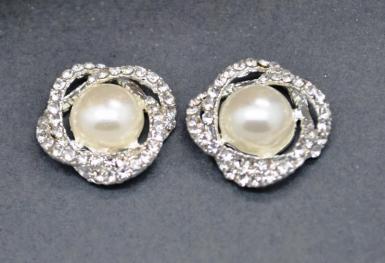 Wedding  Pearl and Diamante Buckles x 2 Image 1