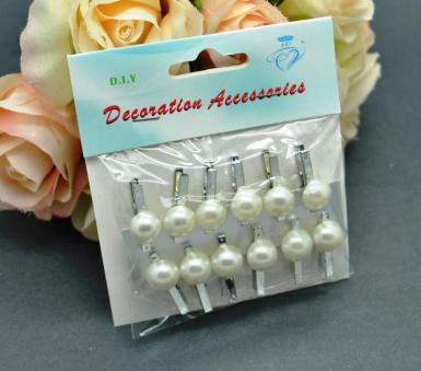 Wedding  Pearl Round Peg Paper Clip Image 1