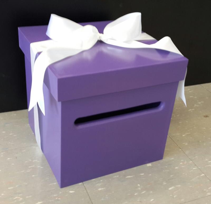 Wedding Purple Wishing Well Timber Box Wedding Wish