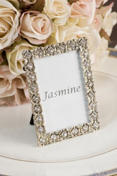 Wedding  Antique Look Rectangular Frame with Bling Image 1