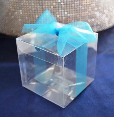 Wedding  7.5cm Clear Favour Gift Boxes x 10 Image 1