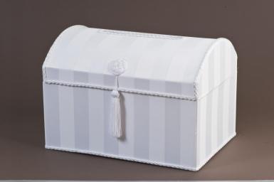 Wedding  Treasure Chest White Satin Card Keeper Box Image 1