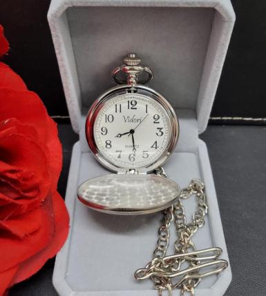 Wedding  Fob Satin Pocket Watch on Chain Image 1