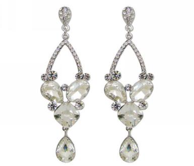 Wedding  Crystal and Rhinestone Chandelier Drop Earrings Image 1