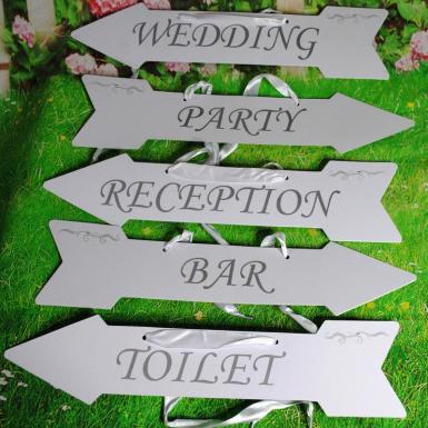 Wedding  Arrow Directional Signs Two Sided Image 1