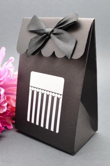 Wedding  Sweet Shop Old Style Black Treat Bags x 10 Image 1