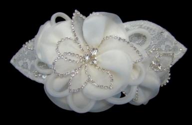 Wedding  Swarovski Organza Flower Clip Image 1