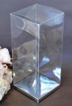 Clear PVC Box with Silver Base 6cm x 6cm x 12cm image