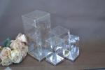 Clear PVC Box with Silver Base 10cm x 10cm x 24cm image