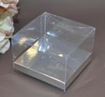 Clear PVC Box with Silver Base 10cm x 10cm x 5cm image