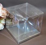 Clear PVC Box with Silver Base 12cm x 12cm x 12cm image