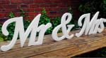 Mr and Mrs Extra Large White Wooden Sign - HIRE image