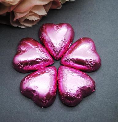 Wedding  Pink Heart Shaped Chocolates x 100 Image 1