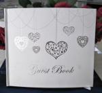 Silver Heart Guest Book - Wedding or Engagement image