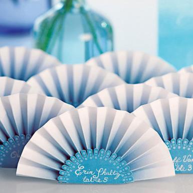 Wedding  Paper Fan Place Card Image 1